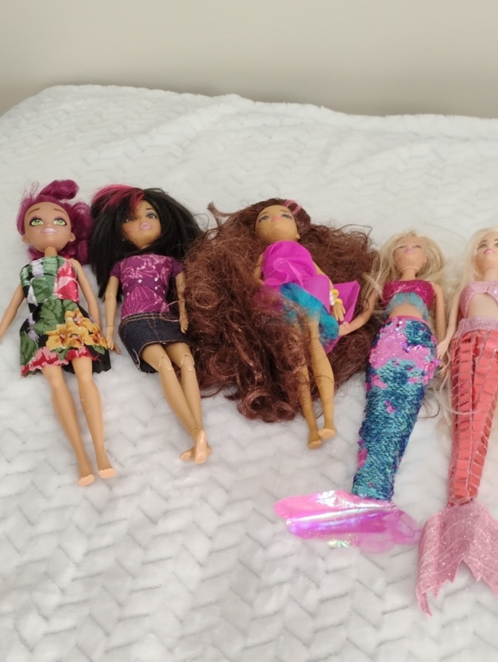 Mermaid & Fashion Doll Set - Pink and Blue Play Dolls